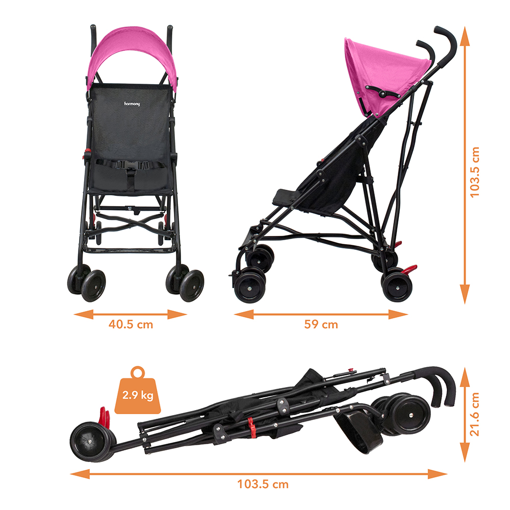 Litewave_Deluxe_Umbrella_Stroller_Pink_Canopy_6